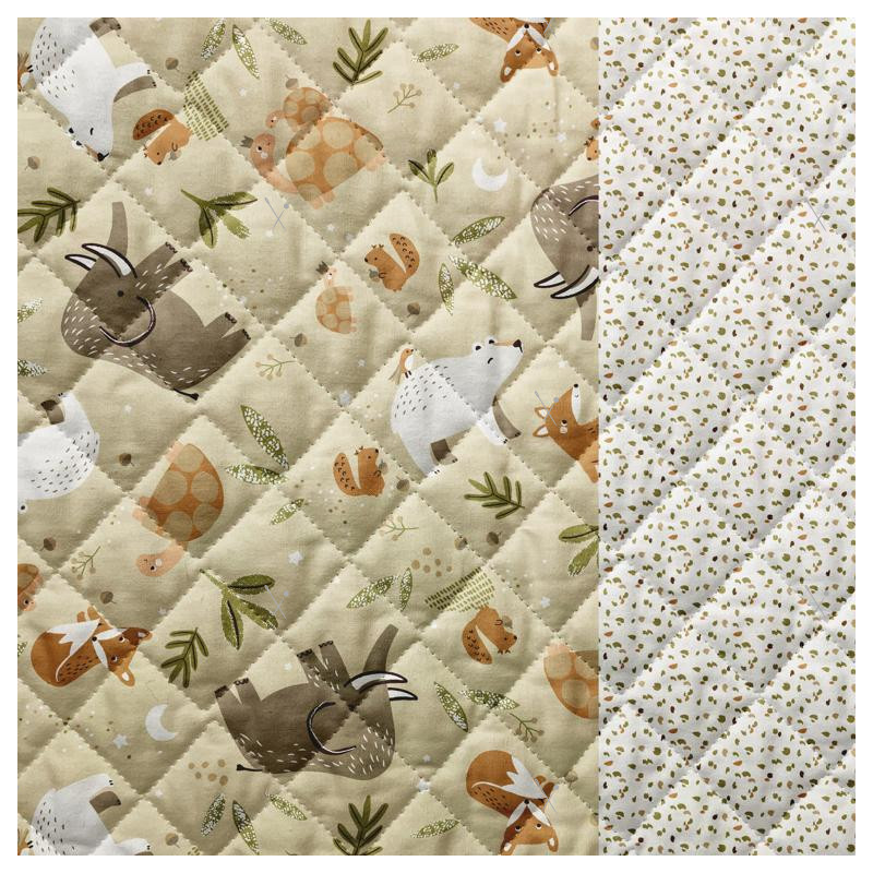 Quilted Cotton CROMIGNON Linen / Almond